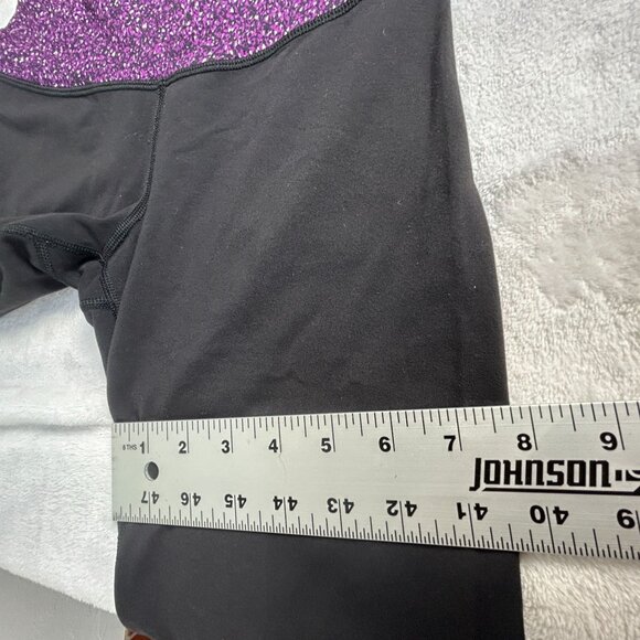 Lululemon Womens Flared Yoga Pants Black Purple Waistband Pull-On Mid-Rise - Picture 7 of 8